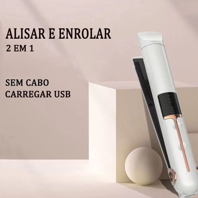 Mini Chapinha Prancha De Bolsa Sem Fio Portátil USB Recarregável