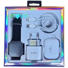 Kit INOVA Smartwath + Fone Bluetooth+ Fonte + Cabo saída Lightning