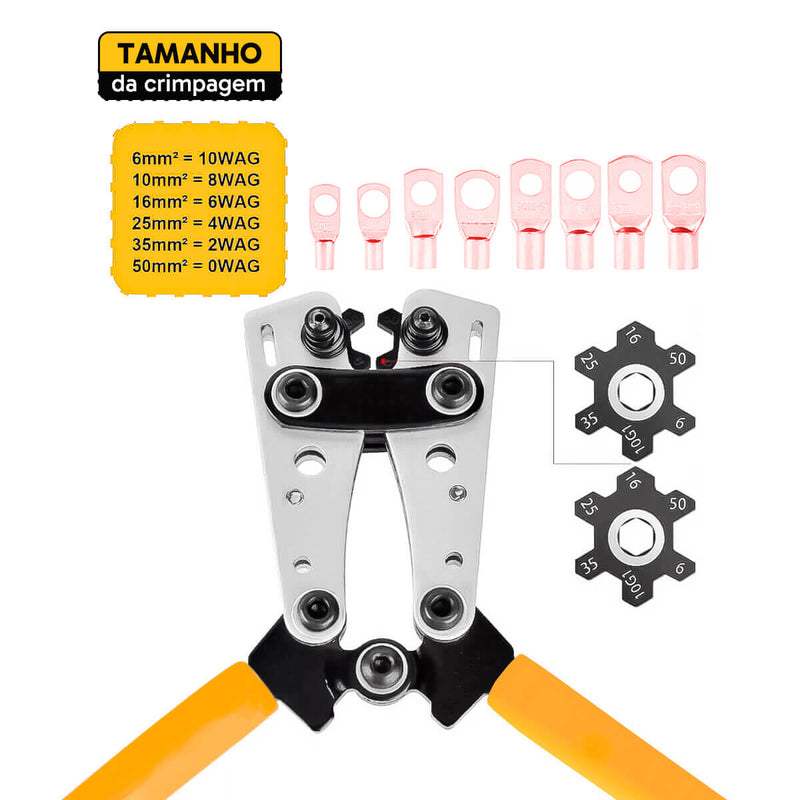 Kit Alicate Crimpador Terminal + Terminais de Cobre