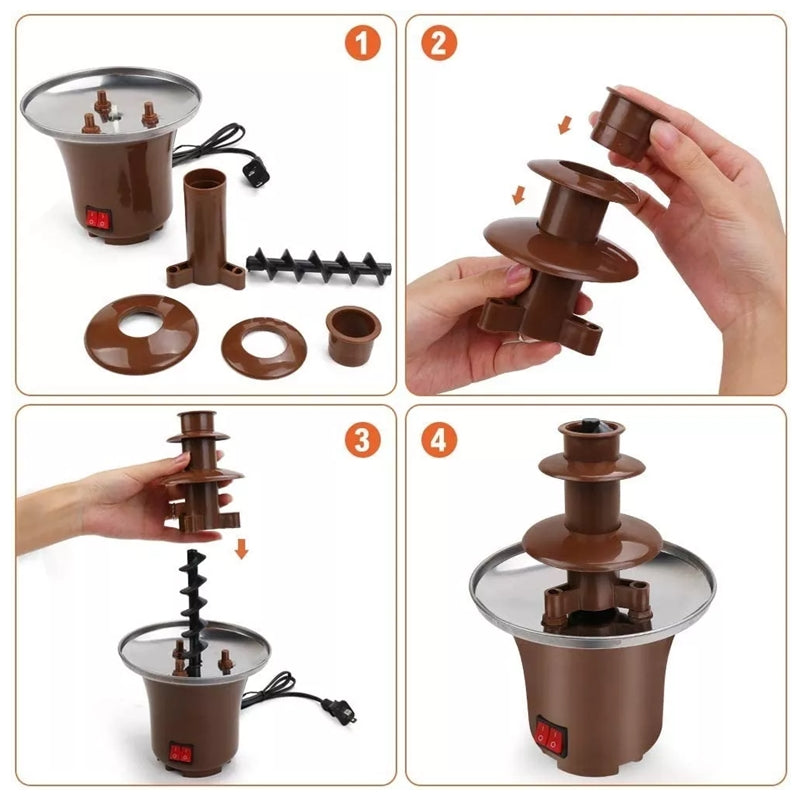 Mini Cascata Fonte de Chocololate Elétrica Para Fondue